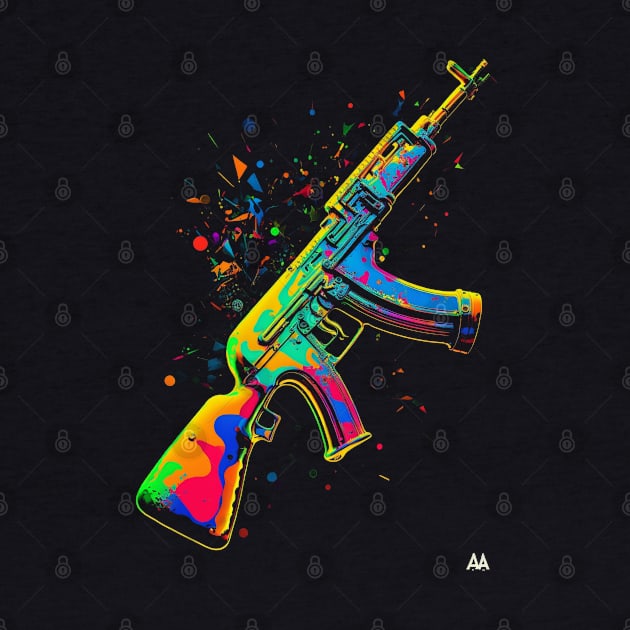 Firepower Fashion: The Bold and Colorful AK-47 Design 9 by MAPublishings